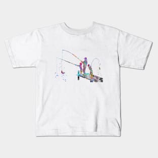 Father and sons fishing Kids T-Shirt